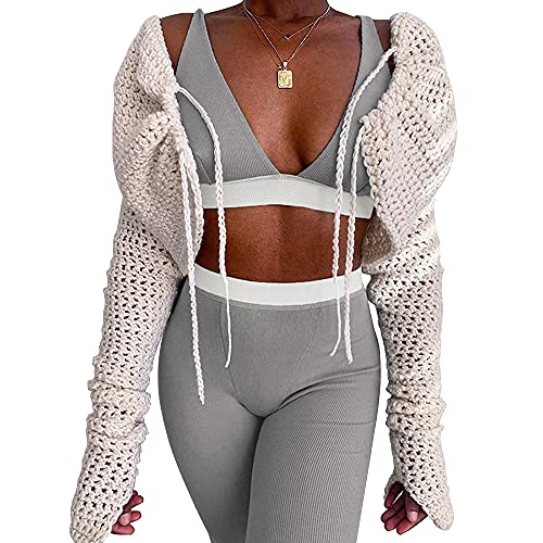 ZFLM Sleeveless V-Neck Crop Tops Leggings 2 Pieces Set Winter Women Fashion Streetwear Outfits Sportswear Tracksuit | The Storepaperoomates Retail Market - Fast Affordable Shopping