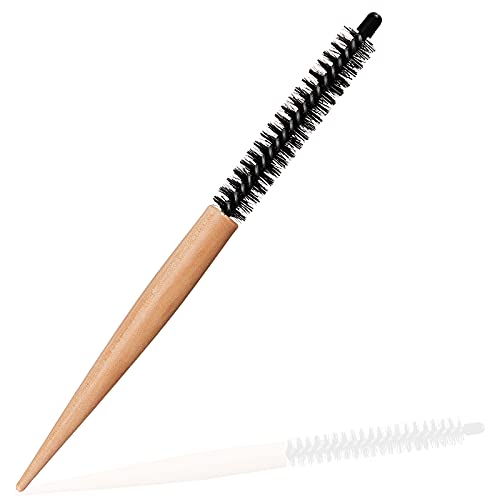 Small Round Hair Brush Mini Round Comb Quiff Roller Comb Hair Styling Brush Salon Hairdressing Brush for Thin Hair, Short Hair, Bangs, Beard, Lifting, Curling (25.5 cm)