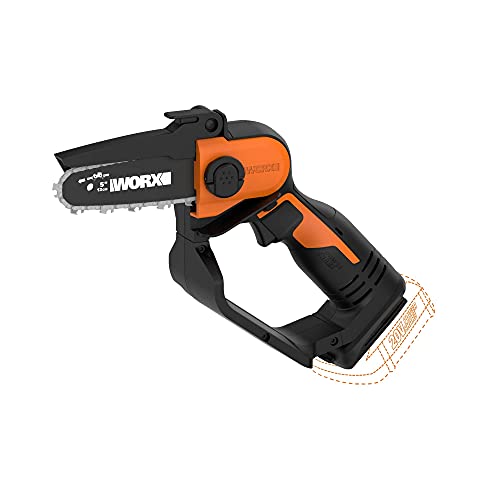 WORX WG324.9 20V Power Share 5” Cordless Pruning Saw, Bare Tool Only, Black and Orange