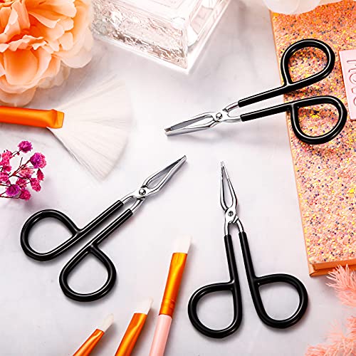 6 Pieces Tweezers Scissor Handle Straight Tip Scissor Shaped Eyebrows Tweezers for Hair Plucker Remover Facial Hair Eyebrows Care (Black) | The Storepaperoomates Retail Market - Fast Affordable Shopping