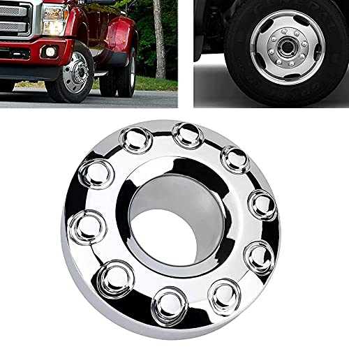 5C3Z1130NA Front 10 Lug Chrome Wheel Center Hub Cap Compatible with Ford F450 F550 Super Duty 2005‑2017, 4WD Front Wheel Center Caps