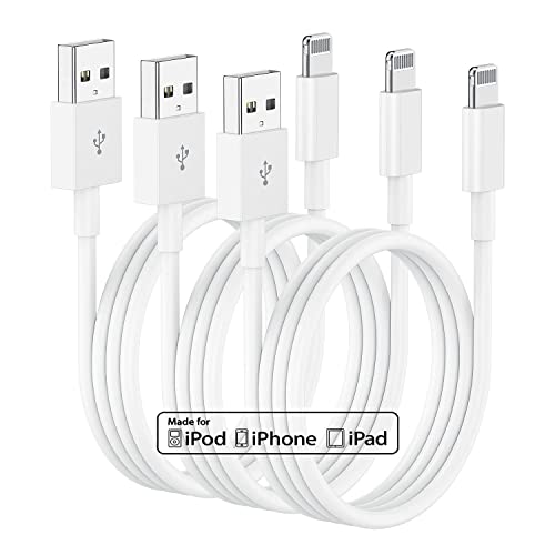 3Pack 10ft iPhone Charger Long, [Apple MFi Certified] Apple Charger Cord,10 Feet Original Lightning to USB Cable,10 Foot iPhone Charging Cable for iPhone 13 Pro/12 Mini/11/XS/MAX/XR/8/7/6/5/SE iPad