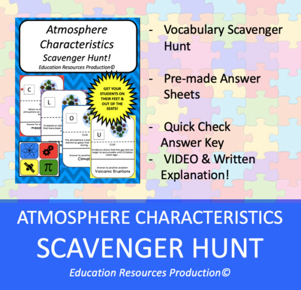 Atmosphere Characteristics Scavenger Hunt Activity