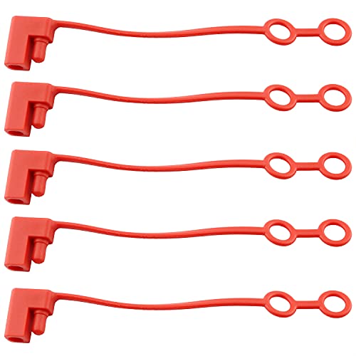 HJ Garden 10PCS SAE Plug Replacement Waterproof Protection Cover Cap Lid Top, Red