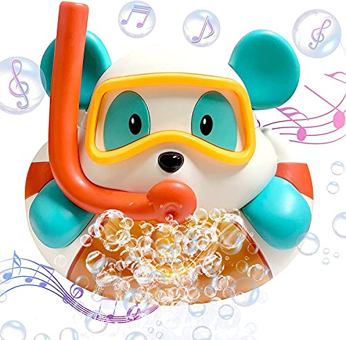 Baby Bath Toy, Automatic Bubble Blower Bubble Bath Maker for Bathtub Toys Play 12 Songs for Toddlers Baby Boys and Girls Infants Little Bear Bathtub Play, Great Gifts for Toddlers and Kids