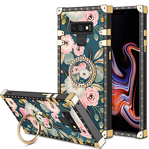 HoneyAKE Case for Samsung Galaxy Note 9 Case with Kickstand Women Girls Soft TPU Shockproof Protective Heavy Duty Cushion Reinforced Corner Case Compatible with Samsung Galaxy Note 9 6.4 inch Flower