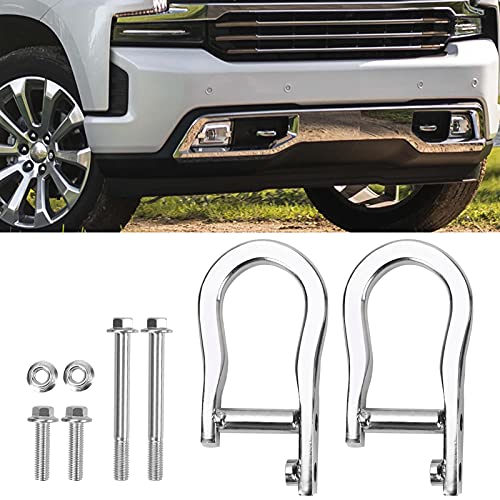 84072462 Front Recovery Tow Hooks Compatible with Chevy Silverado 1500 GMC Sierra 1500 (07-18) Front Towing Hook Replacement for Trucks (Chrome)
