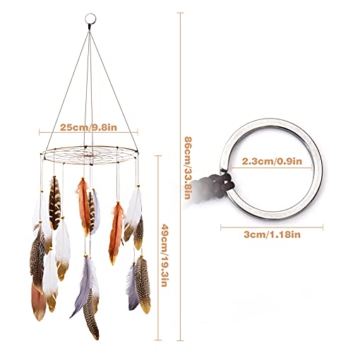Boho Feather Baby Mobile for Crib, Bohemian Nursery Gender Neutral Wall Hanging Decor, Large Dream Catcher Ornament Hanger Gift for Kids Newborn Ceiling Children Bedroom Outdoor Tent Teepee | The Storepaperoomates Retail Market - Fast Affordable Shopping