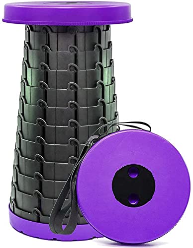 Upgraded Version of Telescopic Stool Simple Folding Stool Foldable Portable Telescopic Stool Folding Stool, Outdoor Fishing Stool Telescopic Stool, Used for Barbecue, Camping, , Hiking,Purple