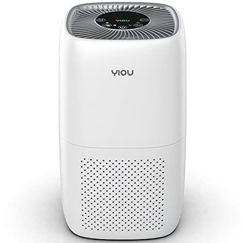 YIOU True HEPA Filter Air Purifiers for Home Bedroom up to 547 ft²,Smart Air Purifier with Auto Mode,24db Quite Filtration System Cleaner Odor Eliminators for Dust,Pets,Smoke,Smokers,Bright White