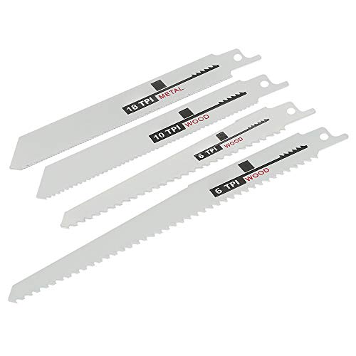 Generic Reciprocating Saw Blade Set, 18TPI10TPI6TPI Wood Pruning Saw Blade for MetalWood Cutting Compatible with Ryobi, Bosch Decker, Makita, Dewalt (4)