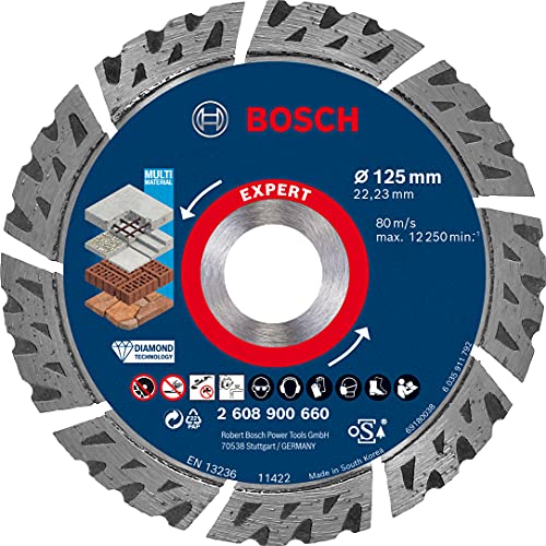 Bosch Professional 1x Expert MultiMaterial Diamond Cutting Disc (Ø 125 mm, Accessories Angle Grinder)