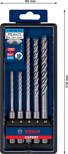 Bosch Professional 5X Expert SDS plus-7X Hammer Drill Bit Set (for Reinforced Concrete, Ø 5-10 mm, Accessories Rotary Hammer Drill) | The Storepaperoomates Retail Market - Fast Affordable Shopping
