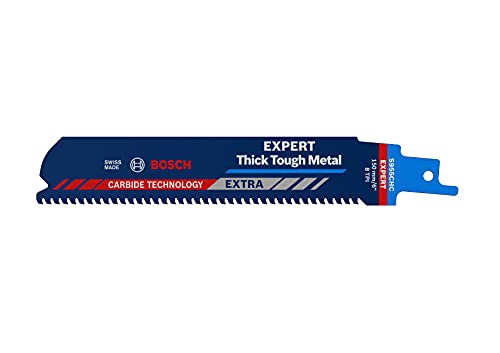 Bosch Professional 3X Expert ‘Thick Tough Metal’ S 955 CHC Reciprocating Saw Blade (for Tough Steel, Cast Iron, Length 150 mm, Accessories Reciprocating Saw)