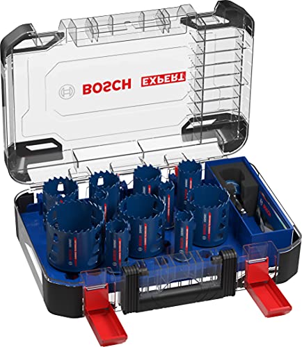 Bosch Professional 14x Expert Tough Material Hole Saw Set (Ø 20-76 mm, Accessories Rotary Impact Drill)