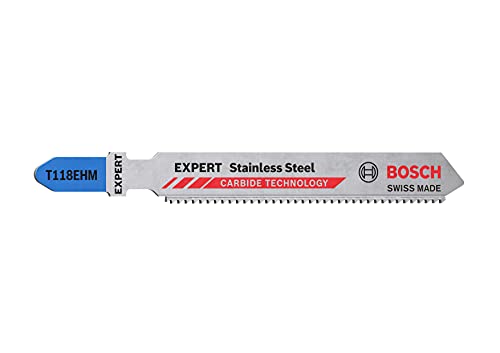 Bosch Professional 3X Expert ‘Stainless Steel’ T 118 EHM Jigsaw Blade (for Stainless Steel Sheets, Length 83 mm, Accessories Jigsaw)