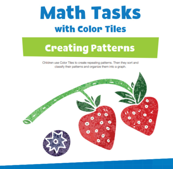 hand2mind Math Task with Color Tiles, Creating Patterns, Graphing and Making Patterns, Pattern Recognition, Sorting and Classifying Math Tiles, Grade K-2