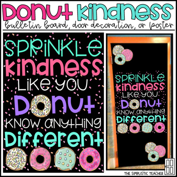 Sprinkle Kindness Donut Bulletin Board or Door Decoration Kit