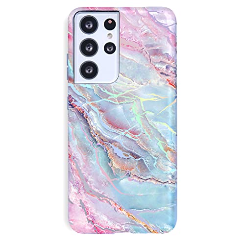 Velvet Caviar Compatible with Samsung Galaxy S21 Ultra Case Marble [8ft Drop Tested] w/Microfiber Lining – Cute Protective Phone Cases for Women (Holographic Pink Blue)