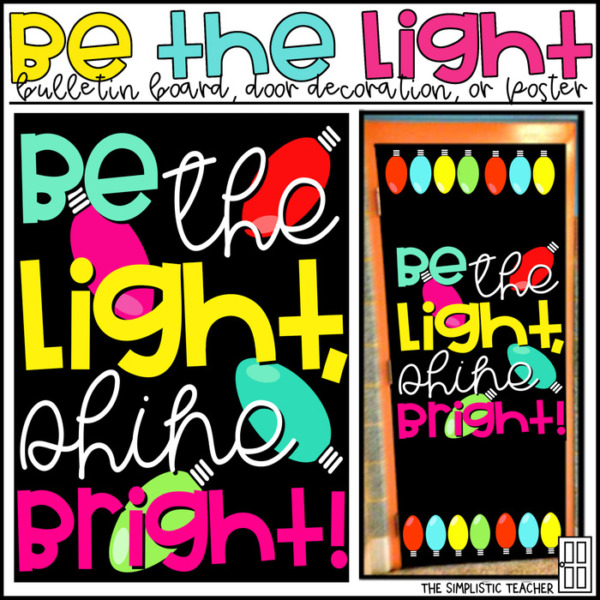 Be the Light Holiday Bulletin Board, Door Decoration Kit, or Poster