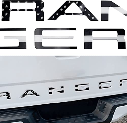 Tailgate Insert Letters fits 2019-2020 Ranger(Black American Flag)
