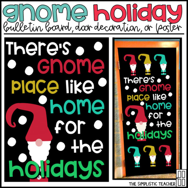 There’s Gnome Place Like Home For the Holidays Bulletin Board, Door Decoration, or Poster