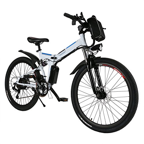 Aceshin Electric Bike for Adults, 26” Folding Electric Mountain Bike with Removable 36V 8AH Lithium-Ion Battery, 250W Motor Electric Bike, E-Bike with 21 Speed Gear and Three Working Modes