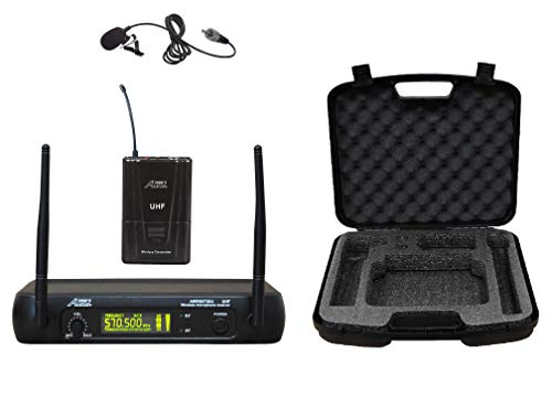 Audio 2000S S6073M UHF Antenna-Diversity Wireless Lavalier Microphone with One Body-Pack Wireless Transmitter, One Lavalier Microphone, and One Wireless Receiver
