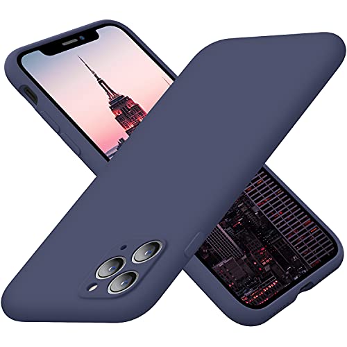Cordking iPhone 11 Pro Max Case, Silicone Ultra Slim Shockproof Phone Case with Soft Anti-Scratch Microfiber Lining,[Enhanced Camera Protection], 6.5 inch, Navy Blue