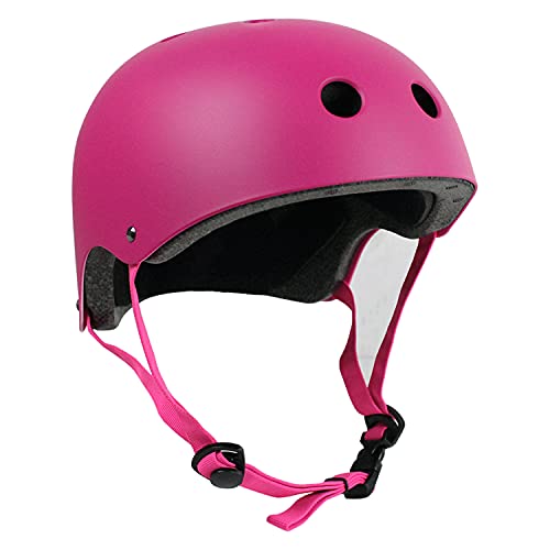 Krown Purple Shell with Pink Strap Skateboard Helmet, One Size