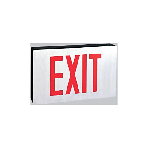 Die-Cast Aluminum LED Exit Sign with Battery Back-up by Nora Lighting (Red Letters)