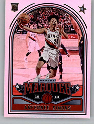2018-19 Chronicles Marquee Basketball #242 Anfernee Simons Portland Trail Blazers Official NBA Trading Card From Panini America Rookie Card RC