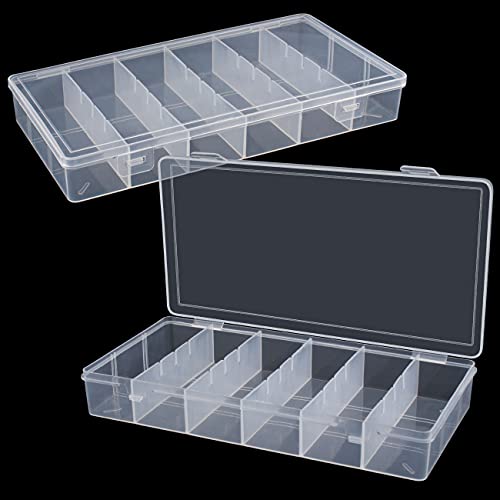 2 packs clear visible plastic storage box cosmetic tools storage box makeup tools fishing tackle accessory box organizer jewelry screws hardware accessories organizer box