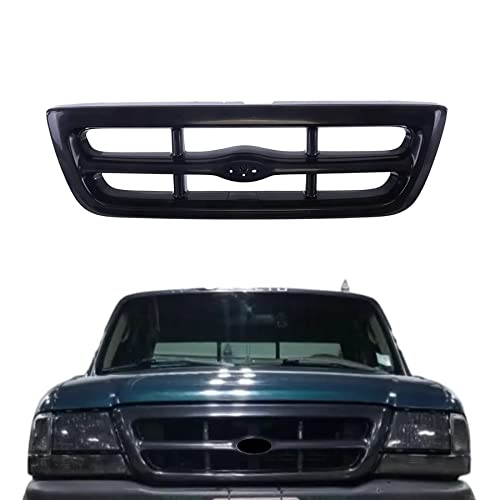 JustDrivably Replacement Parts Front Grille Grill Assembly With Black Shell And Insert Compatible With Ford Ranger Splash 1998 Compatible With Ford Ranger XL XLT 1998 1999 2000 Pickup Truck