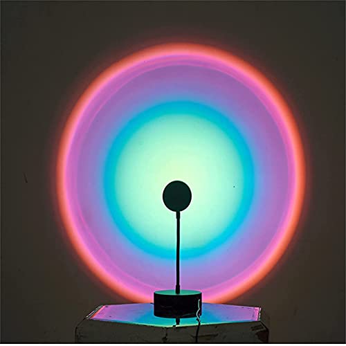 Sunset Sunrise lamp Projector Light Romantic Rainbow Projection Night 360 Degree Rotation 5 Replaceable Film USB Charging for Photography Party Theme Home Living Room Bedroom Decor/Selfie/Coffe Shop