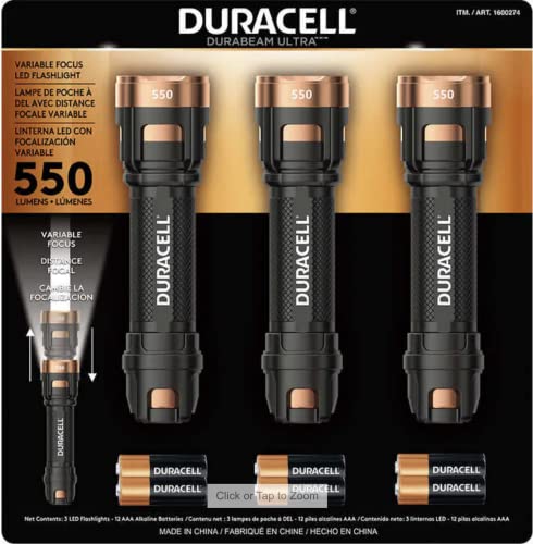 Duracell Ultra 550 Lumens Aluminum Flashlight 12 AAA Batteries Included (3 Pack) | The Storepaperoomates Retail Market - Fast Affordable Shopping