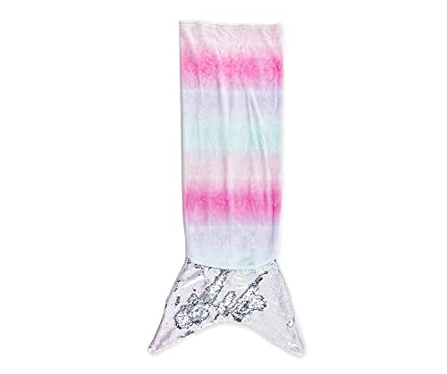 Heritage Kids Royal Plush Wearable Mermaid Tail Sequin Throw Blanket, Ombre Rainbow, 18″x52″ (K630917)