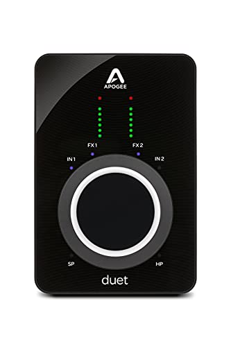 Apogee Duet 3-2 Channel USB Audio Interface for Recording Mics, Guitars, Keyboards on MAC and PC – Great for Recording, Streaming, and Podcasting, Runs Apogee DSP Plugin