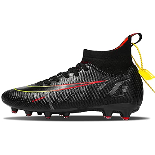 Jugafu Mens Soccer Cleats Football Boots Spikes Shoes High-Top Unisex Outdoor/Indoor Training Athletic Sneaker