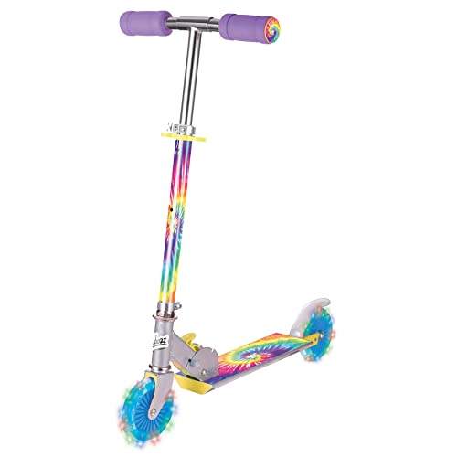 Ozbozz Tie Dye Foldable Scooter – Light UP Wheels – Ages 5 and up