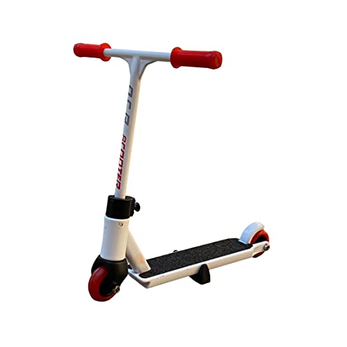 Yllo Professional Finger Scooter Toy Made of Alloy Metal with Changeable bar Grips, Rubberized Wheels, and Two Piece Fork. for use Fingerboard Obstacles, Fingerboard Parks, and competitions. – White