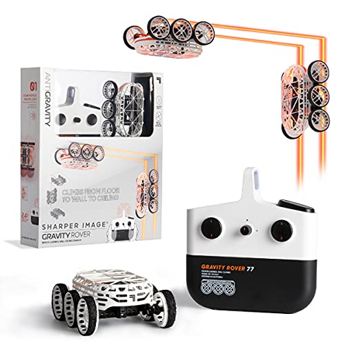 Sharper Image Remote Control Gravity Rover, Antigravity Floor Wall & Ceiling Crawler, Upside Down Driving Wireless RC Car