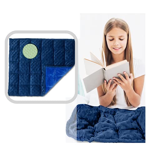 SAVOIZ -Weighted Lap Pad for Kids 5 pounds – Great Sensory Weighted Lap Blanket for Kids in School & On-The-Go – Calming Sensory Pad with Minky Fabric -Includes Fidget Toy