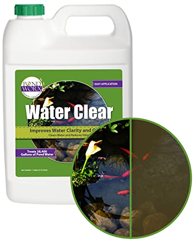 Pondworx Water Clear – Concentrated Formulation Improves Water Clarity and Quality, Helps Clear Cloudy Water, Safe for Fish, Pets, and Plant – 1 Gallon