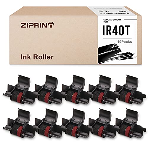 ZIPRINT Replacement for IR40T IR-40T CP13 MP-12D Calculator Ink Roller Ribbon Used with Canon HR-100TM HR-150TM EL-1750V EL-1801V(10-Pack B/R, Individually Sealed)