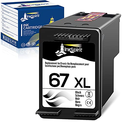 Remanufactured 67 Black Ink Cartridge, Replacement for HP 67XL HP67 Used in Envy 6055 6000 6052 6032 6022 Pro 6455 DeskJet 2755 2722 2700 2732 2752 2725 2724 2710 Plus 4155 Printer
