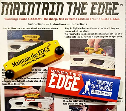 Maintain the Edge Handheld Hockey Ice Skate Sharpener (3/8″ Radius of Hollow Pro)