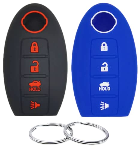 REPROTECTING Silicone Rubber Key Fob Cover Compatible with 2007-2019 Nissan 350Z 370Z Altima Armada GT-R Maxima Murano Pathfinder Rogue Select Sentra Titan Versa Note Xterra KR55WK48903 KR55WK49622
