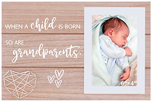 Photo Frame Gifts for New Grandparents – Picture Frame Gift for New Grandma Grandpa – Pregnancy Announcement Gift for Nana Mimi Papa – When A CHILD Is Born So Are Grandparents -Gift for Mom Dad