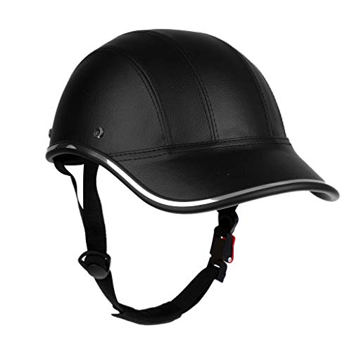 Bike Bicycle Caps Cycling Helmet Baseball Cap Safety Bicycle Helmet Adjustable Chin Strap Road Bike Helmet for MTB Skating (Black)